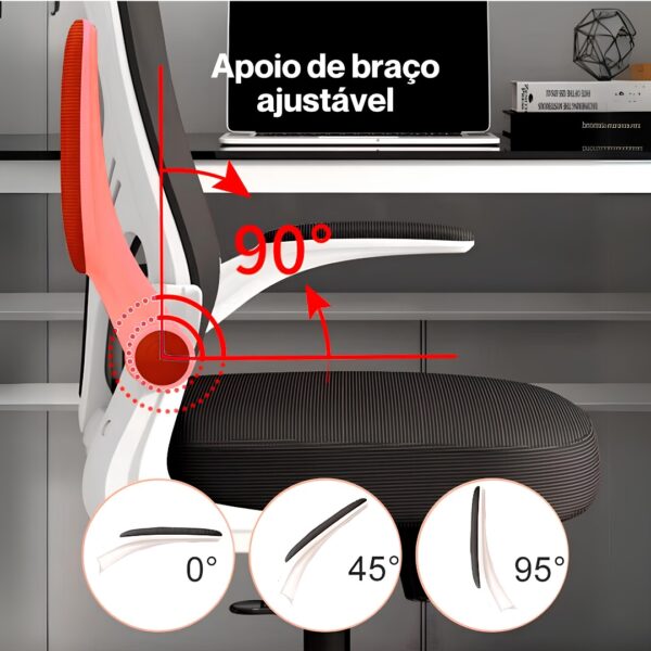 Cadeira Ergonômica Metal Red M616 – Branco - Image 2