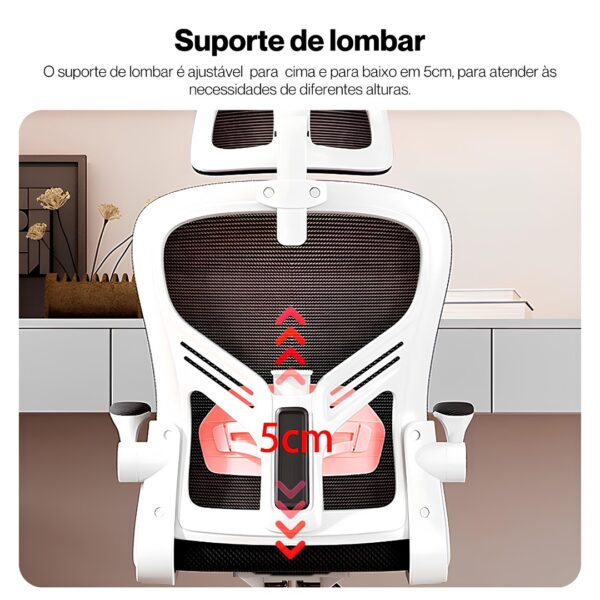 Cadeira Ergonômica Metal Red M616 – Branco - Image 3
