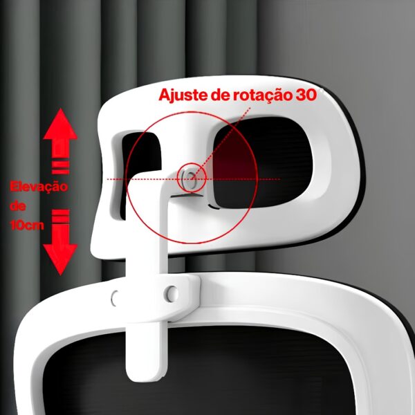 Cadeira Ergonômica Metal Red M616 – Branco - Image 5