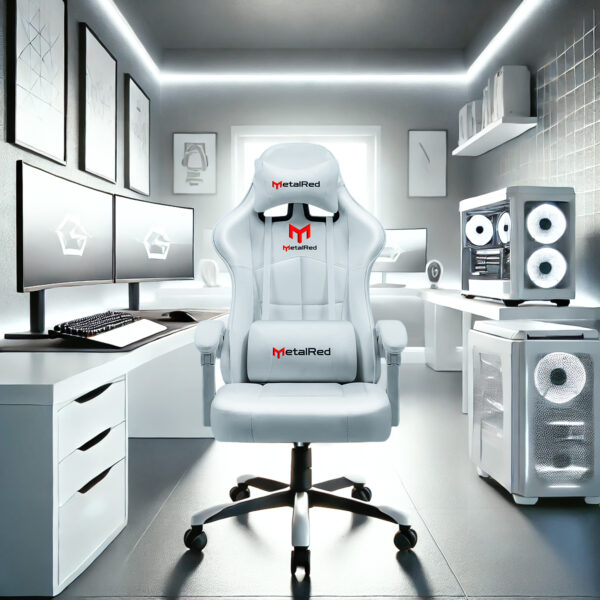 Cadeira Gamer Glacial M3 Metal Red - Branco - Image 3