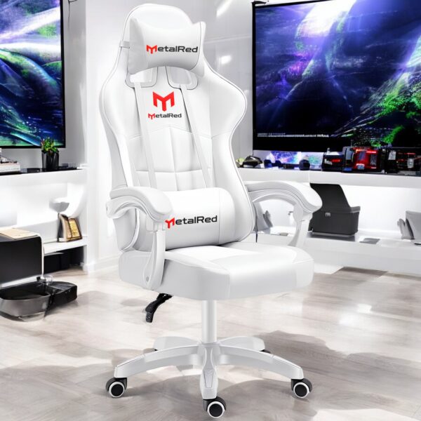Cadeira Gamer Glacial M3 Metal Red - Branco - Image 4