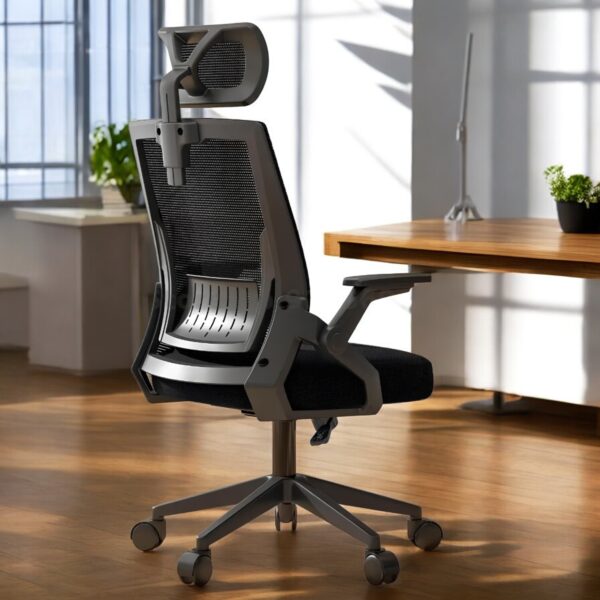 Cadeira Ergonômica Metal Red M401 – Preto - Image 7