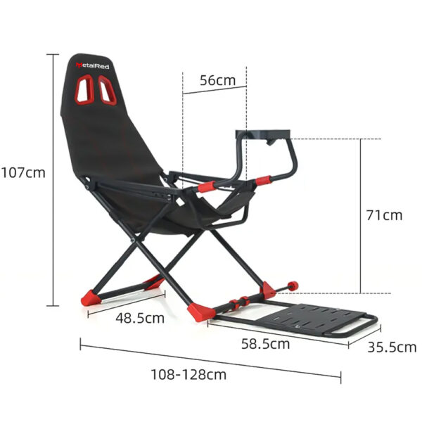 Cockpit Simracing Metal Red Preto e Vermelho - FX6001 - Image 6