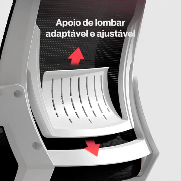 Cadeira Ergonômica Metal Red - M103 - Branco - Image 5