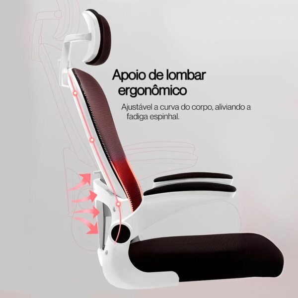 Cadeira Ergonômica Metal Red M250 - Branco - Image 9