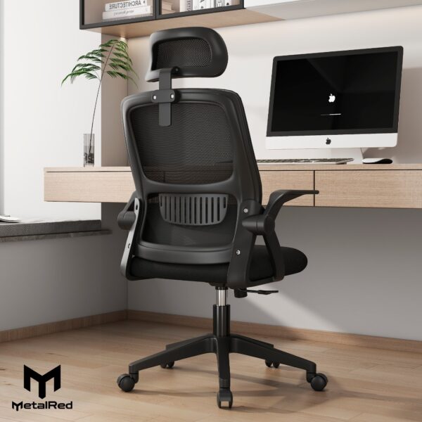 Cadeira Ergonômica Metal Red M255 – Preto - Image 10