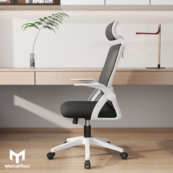 Cadeira Ergonômica Metal Red M255 – Branco - Image 10