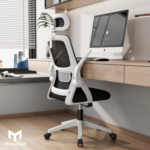 Cadeira Ergonômica Metal Red M255 – Branco - Image 11