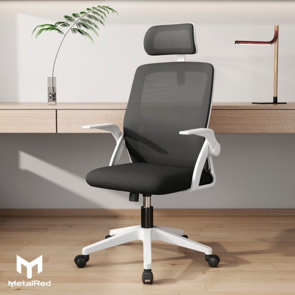 Cadeira Ergonômica Metal Red M255 – Branco - Image 9