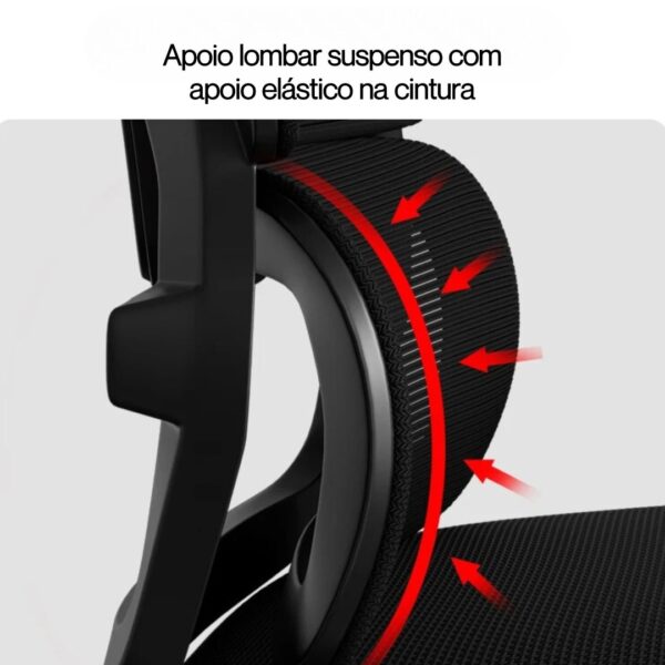 Cadeira Ergonômica Metal Red M3014 - Branco - Image 9