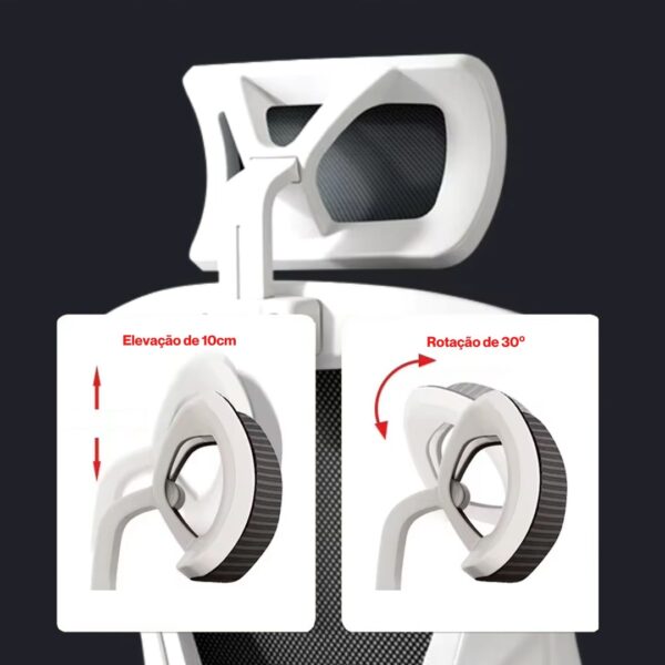 Cadeira Ergonômica Metal Red M3014 - Branco - Image 7