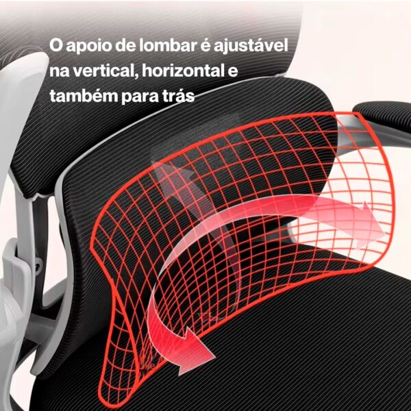 Cadeira Ergonômica Metal Red M419 – Branco - Image 5