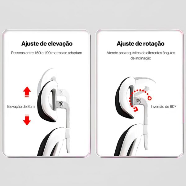 Cadeira Ergonômica Metal Red M419 – Branco - Image 6