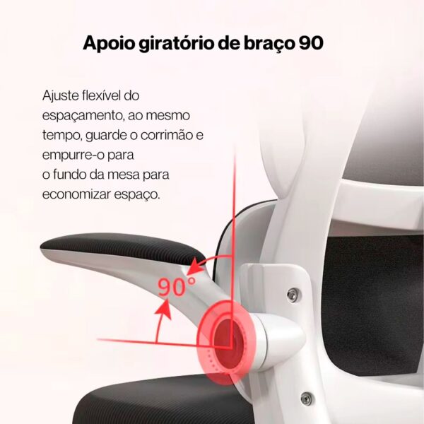 Cadeira Ergonômica Metal Red M419 – Branco - Image 8