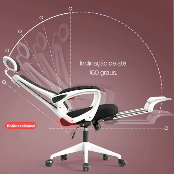 Cadeira Ergonômica Metal Red M858 - Preto - Image 8