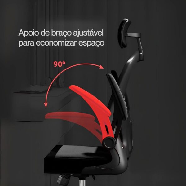 Cadeira Ergonômica Metal Red M616 – Preto - Image 7