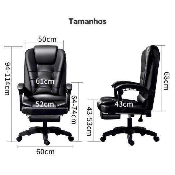 Cadeira Ergonômica Metal Red M809 - Preto - Image 9