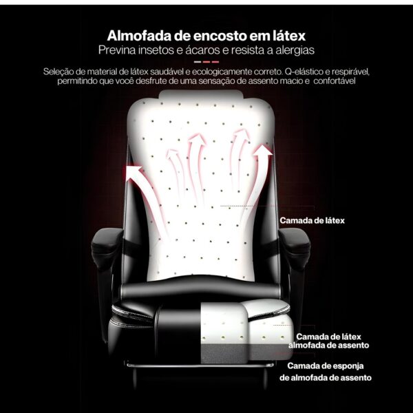 Cadeira Ergonômica Metal Red M809 - Preto - Image 5