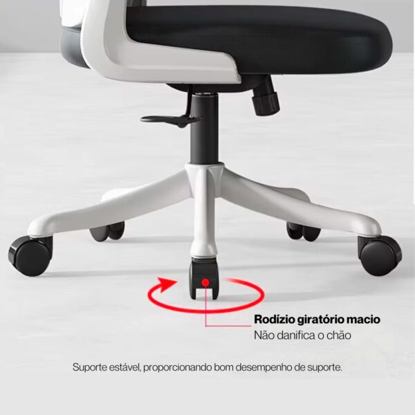 Cadeira Ergonômica Metal Red M818 - Branco - Image 4
