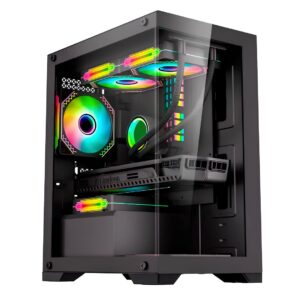 Gabinete Gamer Nebula Mini Metal Red M6 - Preto