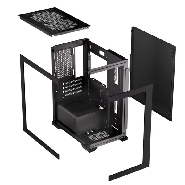Gabinete Gamer Nebula Mini Metal Red M6 - Preto - Image 7