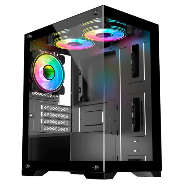 Gabinete Gamer Nebula Mini Metal Red M6 - Preto - Image 3