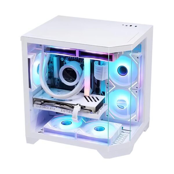 Gabinete Gamer Neptune Mini Metal Red M4 - Branco - Image 4