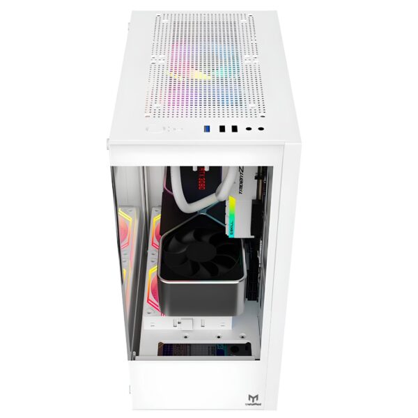Gabinete Gamer Stellar Mini Metal Red M8 - Branco - Image 4