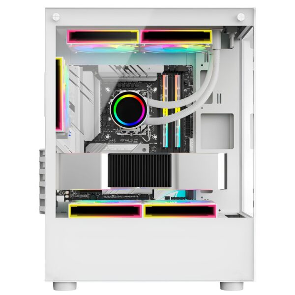 Gabinete Gamer Stellar Mini Metal Red M8 - Branco - Image 2