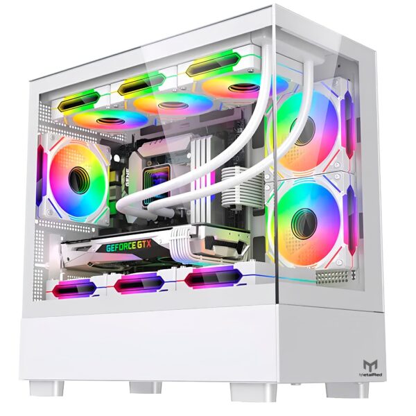 Gabinete Gamer Stellar Pro Metal Red M9 - Branco - Image 2