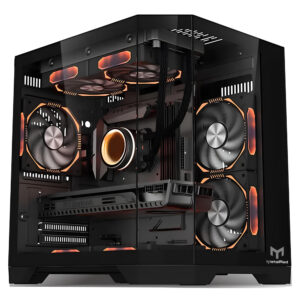 Gabinete Gamer Neptune Mini Metal Red M4 - Preto