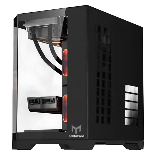 Gabinete Gamer Neptune Mini Metal Red M4 - Preto - Image 4