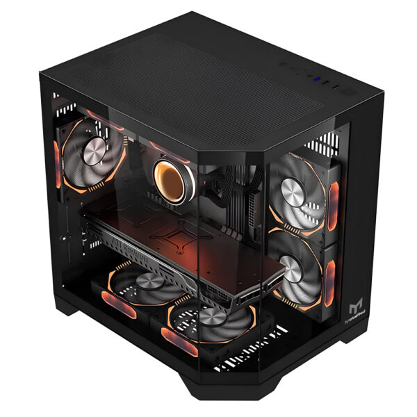Gabinete Gamer Neptune Mini Metal Red M4 - Preto - Image 5